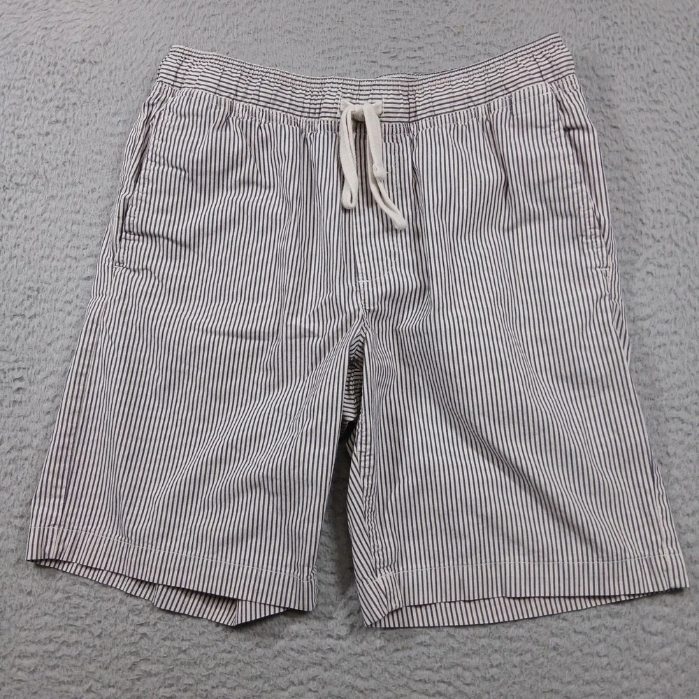 Banana Republic Deck Shorts Men's S Blue‎ White Stripe Drawstring